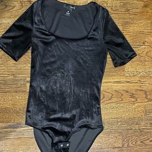 Black velvet body suit